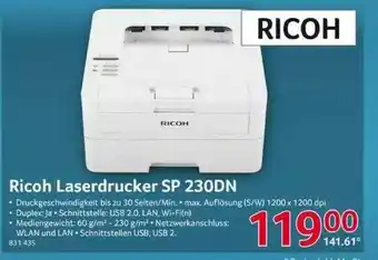 Selgros Ricoh Laserdrucker Sp 230dn Ricoh Angebot