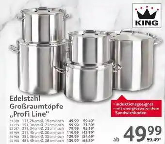 Selgros Edelstahl Großrauimtöpfe „profi Line Angebot