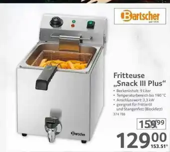 Selgros Fritteuse „snack Iii Plus” Bartscher Angebot