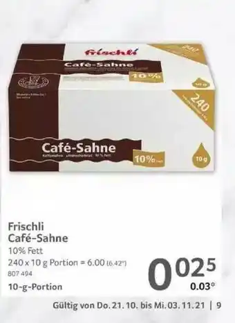 Selgros Frischli Café-sahne Angebot