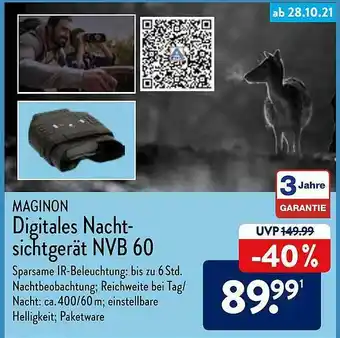 Aldi Nord Maginon Digitales Nachtsichtgerät Nvb 60 Angebot