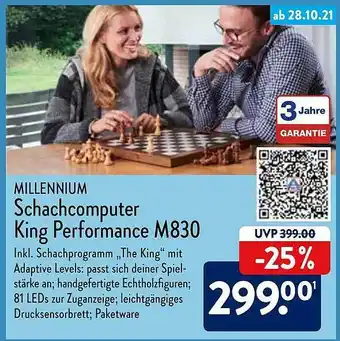 Aldi Nord Millennium Schachcomputer King Performance M830 Angebot