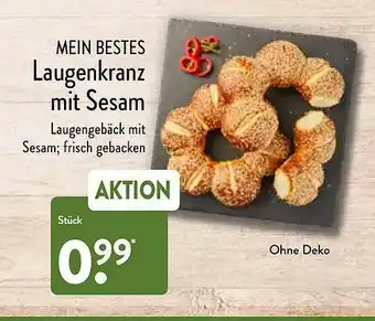 Aldi Nord Mein Bestes Laugenkranz Mit Sesam Angebot