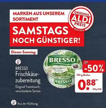 Aldi Nord Bresso Frischkäsezubereitung Angebot