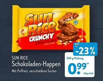 Aldi Nord Sun Rice Schokoladen-happen Angebot