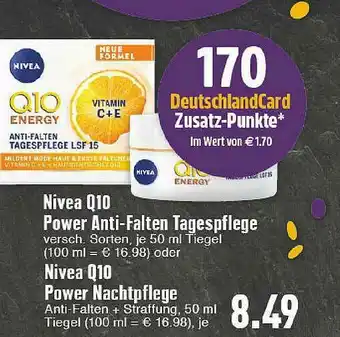 E-Center Nivea Q10 Power Anti-falten Tagespflege Oder Power Nachtpflege Angebot