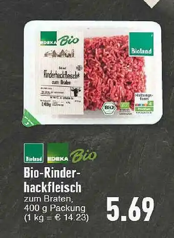 E-Center Edeka Bio Bioland Bio-rinderhackfleisch Angebot