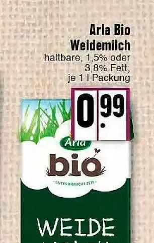 E-Center Arla Bio Weidemilch Angebot