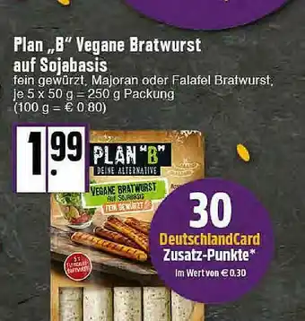 E-Center Plan „b” Vegane Bratwurst Auf Sojabasis Angebot