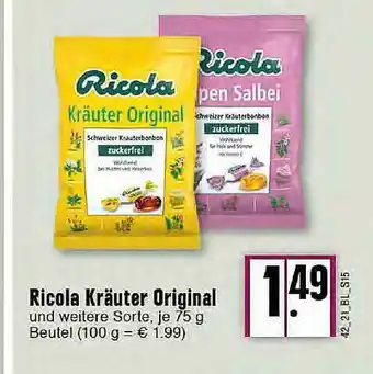 E-Center Ricola Kräuter Original Angebot