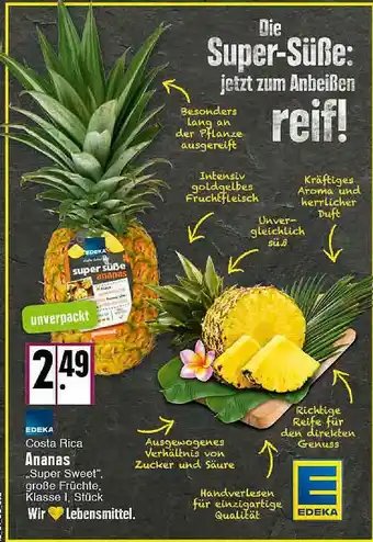 E-Center Edeka Costa Rica Ananas „super Sweet” Angebot