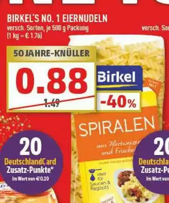 Marktkauf Birkel's No. 1 Eiernudeln Angebot