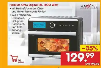 Netto Marken-Discount Heißluft-ofen Digital 18l 1500 Watt Maxxmee Angebot