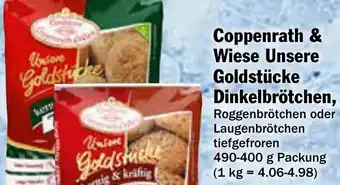 AEZ Coppenrath & Wiese Unsere Goldstücke Dinkelbrötchen 490-400 g Packung Angebot