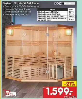 Netto Marken-Discount Skylne L Xl Oder Xl Big Sauna Home Deluxe Angebot