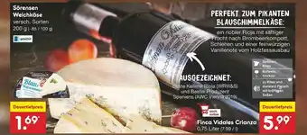 Netto Marken-Discount Sörensen Weichkäse Finca Vidales Crianza Angebot