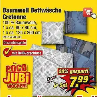 Poco Baumwoll Bettwäsche Cretonne Angebot