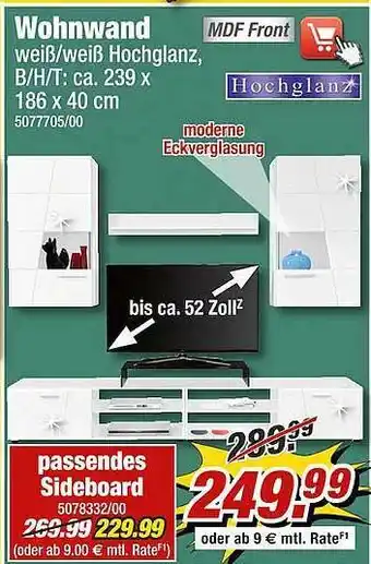 Poco Whonwand Weiß Weiß Hochglanz Angebot