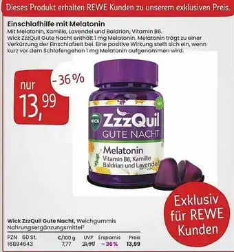 REWE Wick Zzzquil Gute Nacht Angebot