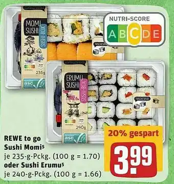 REWE Rewe To Go Sushi Momi Oder Sushi Erumu Angebot