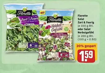 REWE Florette Salat Zart & Feurig Oder Salat Herbstgefühl Angebot