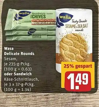 REWE Wasa Delicate Rounds Oder Sandwich Angebot