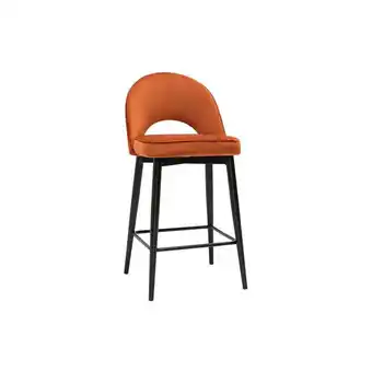 ManoMano Design-Barhocker aus terracottafarbenem Samt und Metall H69 cm bellerose - Terra Cotta Angebot