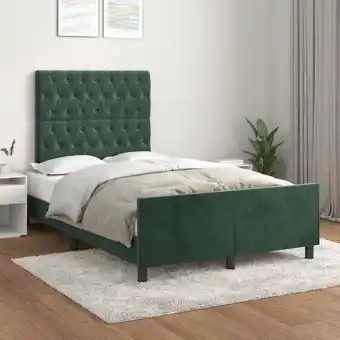 ManoMano Bonnevie - Bettgestell,Schlafzimmerbett mit Kopfteil Dunkelgrün 120x200 cm Samt vidaXL428423 Angebot