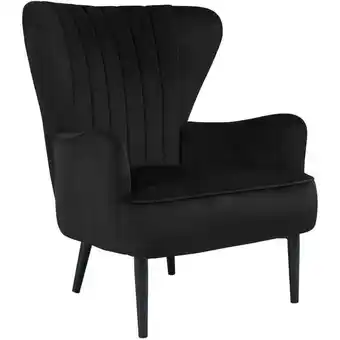 ManoMano Arthur Ohrensessel Sessel Relaxsessel Modern Gepolstert Samt Schwarz - Svita Angebot