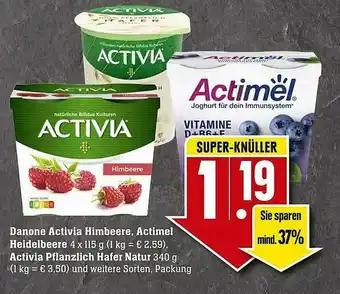 Scheck-in-Center Danone Activia Himbeere Actimel Heidelbeere Activia Pflanzlich Hafer Natur Angebot