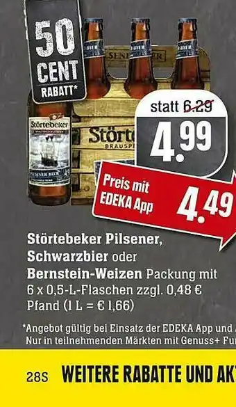 Scheck-in-Center Störtebeker Pilsener Schwarzbier Oder Bernstein-weizen Angebot