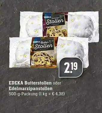 Scheck-in-Center Edeka Butterstollen Oder Edelmarzipanstollen Angebot