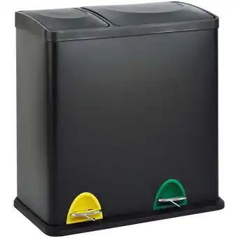 ManoMano TC2Combo35 Mülleimer 35 Liter 12+23l Treteimer Trennsystem Küche Schwarz - Svita Angebot