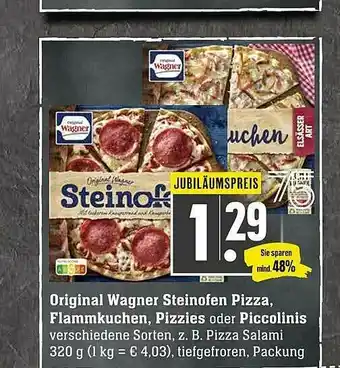 Scheck-in-Center Original Wagner Steinofen Pizza Flammkuchen Pizzies Oder Piccolinis Angebot