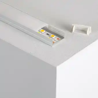 ManoMano Aluminiumprofil mit Durchgehender Abdeckung für doppelte LED-Streifen bis 20mm 2m Milchweisse Abdeckung Angebot