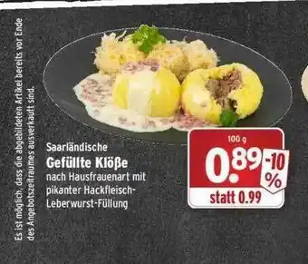 Wasgau Saarländische Gefüllte Klöße Angebot