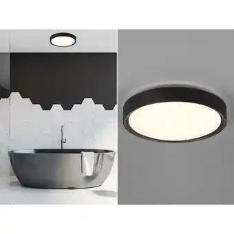 ManoMano Trio Leuchten - led Deckenleuchte clarimo in Schwarz matt ø 33cm, IP44 - Badlampen Angebot