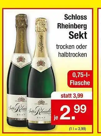 Zimmermann Schloss Rheinberg Sekt Angebot