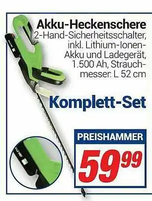 CENTERSHOP Akku-heckenschere Komplett-set Angebot