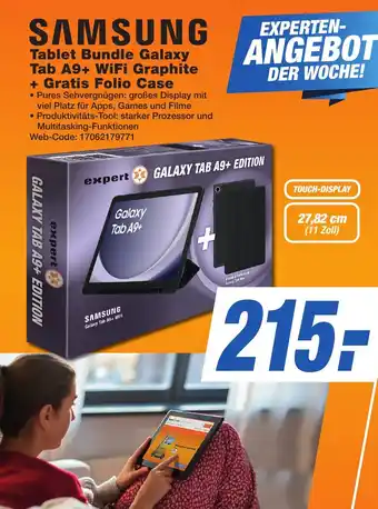 K+B Expert SAMSUNG Tablet Bundle Galaxy Tab A9+ WiFi Graphite + Gratis Folio Case Angebot