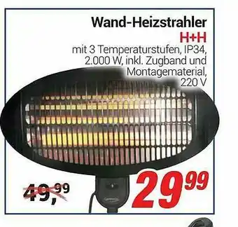 CENTERSHOP Wand-heizstrahler H+h Angebot