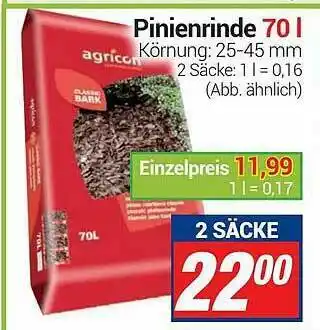 CENTERSHOP Pinienrinde 70 L Agricon Angebot