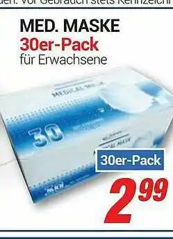 CENTERSHOP Med Maske 30er Pack Angebot