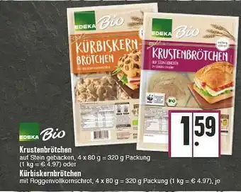 E-Center Krustenbrötchen Kürbiskernbrötchen Edeka Bio Angebot