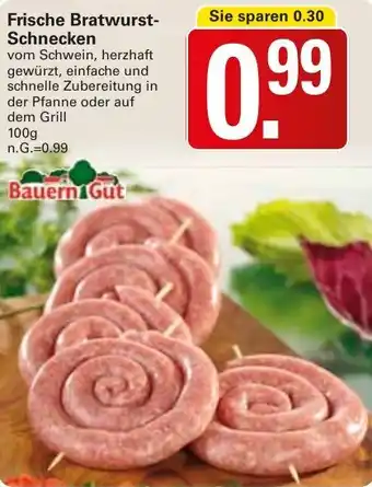 WEZ Bauern Gut Frische Bratwurst Schnecken 100 g Angebot