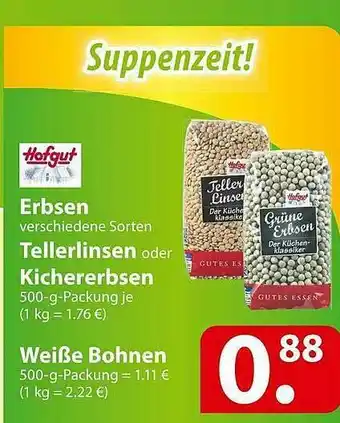 Famila Nord Ost Hofgut Erbsen, Tellerlinsen, Kichererbsen Oder Weiße Bohnen Angebot