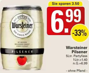 WEZ Warsteiner Pilsener 5Ltr. Partyfass Angebot