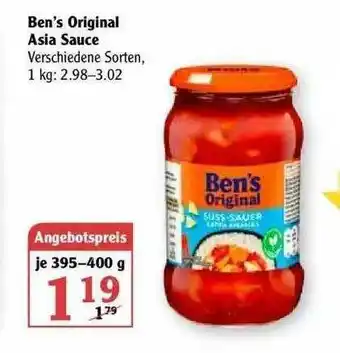 Globus Ben's Original Asia Sauce Angebot