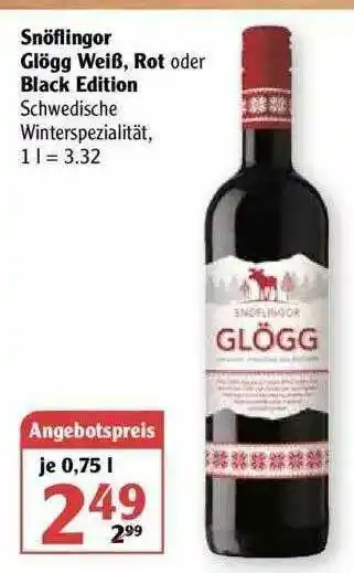 Globus Snöflingor Glögg Weiß Rot Oder Black Edition Angebot