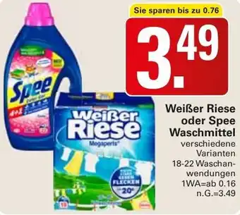 WEZ Weißer Riese oder Spee Waschmittel 18-22 Waschanwendungen Angebot